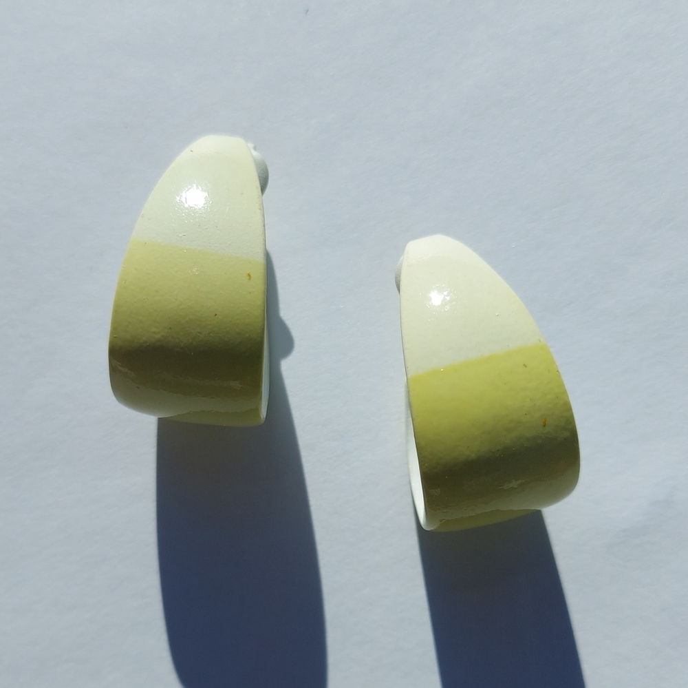 Two tone vintage clip on earrings